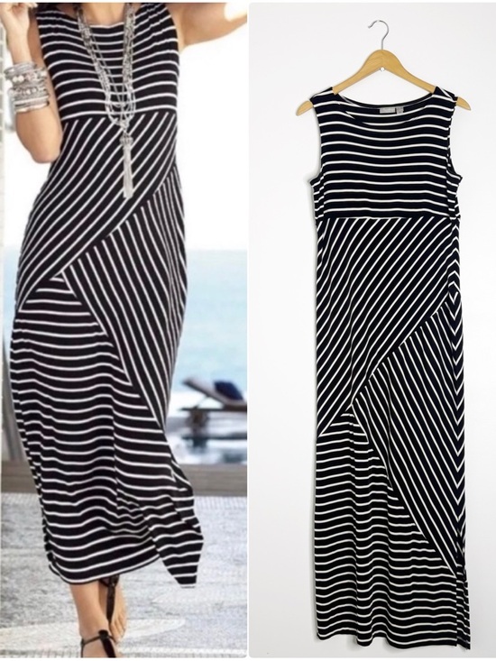 Chico's Dresses & Skirts - Chico's Black and White Striped Maxi Dress